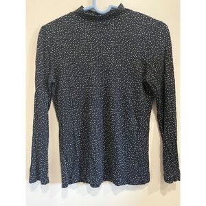Vince. M/M Blouse Black Ivory Polka Dot Blouse Top